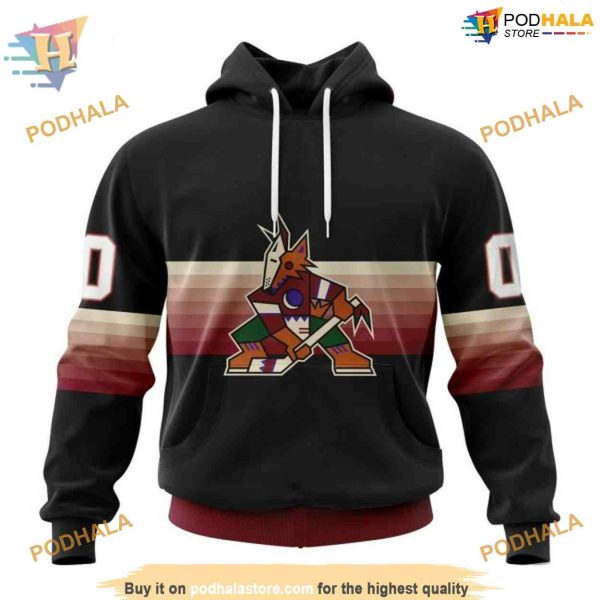 NHL Black And Gradient Arizona Coyotes Hoodie 3D