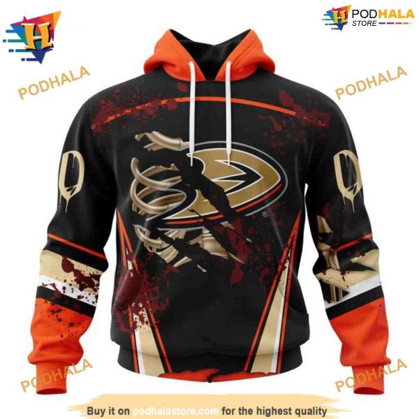 NHL Jersey Your Ribs Design Halloween Anaheim Ducks Hoodie 3D