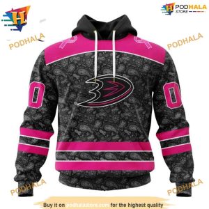 NHL Pink In The Rink Fight Breast Cancer Anaheim Ducks Merch Hoodie 3D