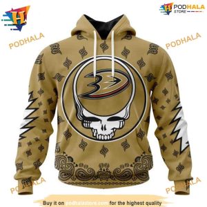 NHL Special Grateful Dead Design Unique Anaheim Ducks Hoodie 3D