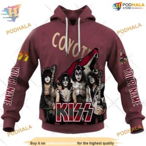 NHL x Kiss Band Style Arizona Coyotes Hoodie 3D