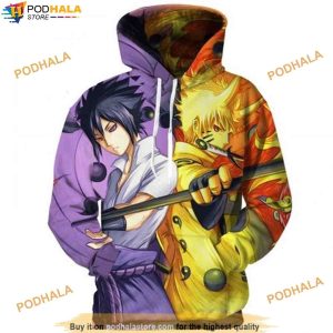 Naruto And Sasuke Anime 3D Hoodie