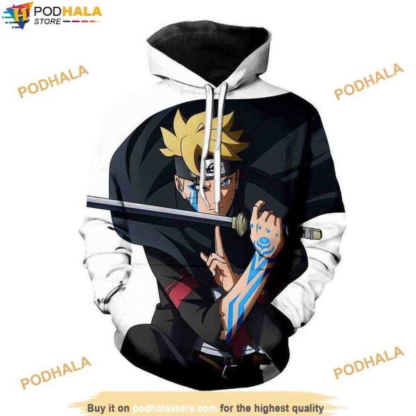 Naruto Boruto Defending Graphic 3D Hoodie