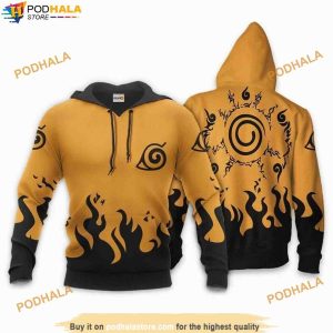 Naruto Kurama Seal Naruto Symbol Anime Manga 3D Hoodie