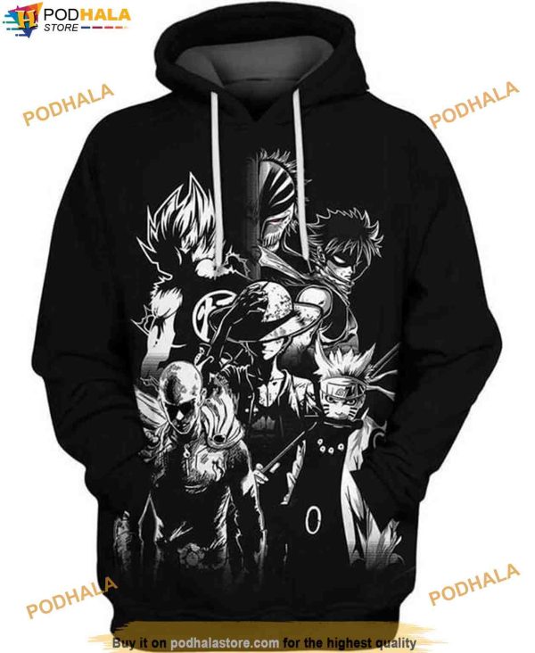 Naruto One Piece Dragon Ball Z Full Printing 3D Hoodie