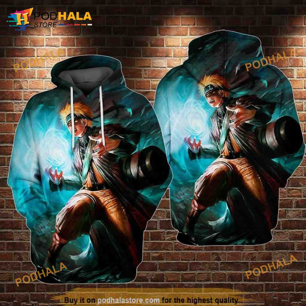 Naruto Rasengan Over Print 3D Hoodie Naruto Rasengan Over Print 3D Hoodie