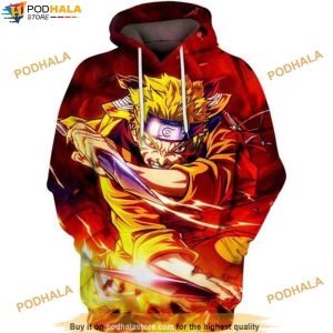 Naruto Uzumaki Angry Naruto Anime All Over Print 3D Hoodie