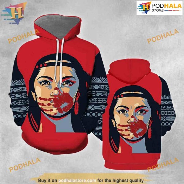 Native American Red All Over Printed 3D Hoodie Sweatshirt