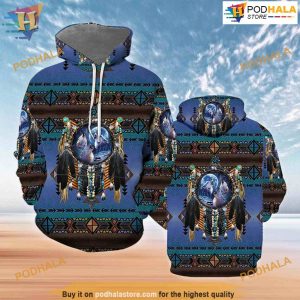 Native American Wolf All Over Printed 3D Hoodie Sweatshirt