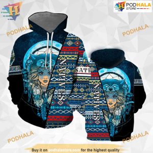 Native Girl Tribes Pattern Native American 3D Hoodie Sweatshirt