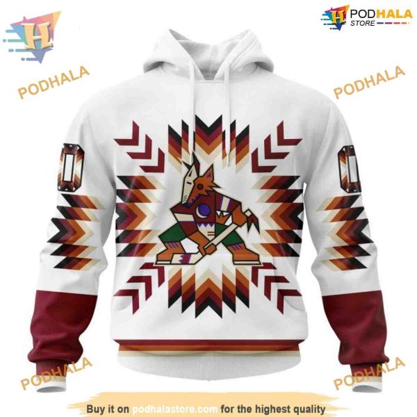 Native Pattern NHL Design Arizona Coyotes Hoodie 3D