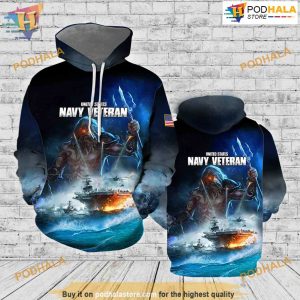 Navy Veteran All Over Printed 3D Hoodie Sweatshirt