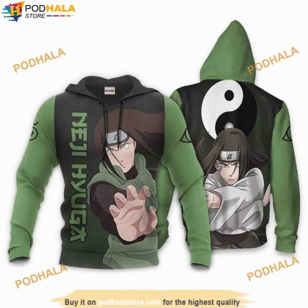 Neji Hyuga Naruto Anime Manga 3D Hoodie