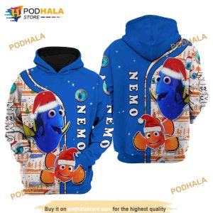 Nemo Blue Christmas Disney AOP Unisex 3D Hoodie