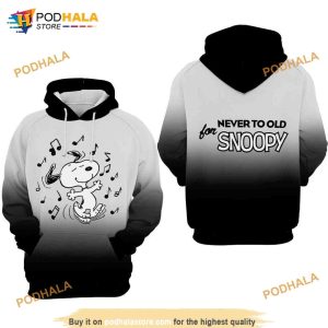 Never To Old For Snoopy Movie Peanuts Over Print 3D Hoodie