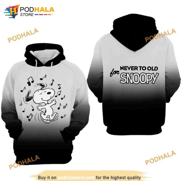 Never To Old For Snoopy Movie Peanuts Over Print 3D Hoodie