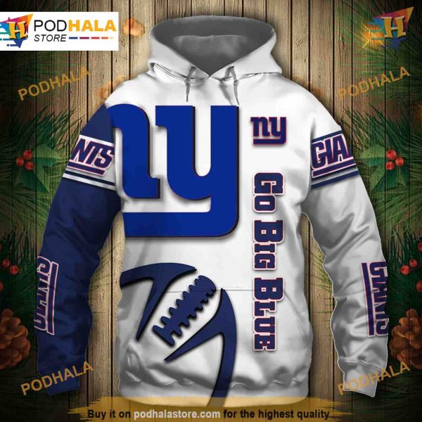 New York Giants 3D Hoodie Graphic – Balls Sweatshirt Pullover