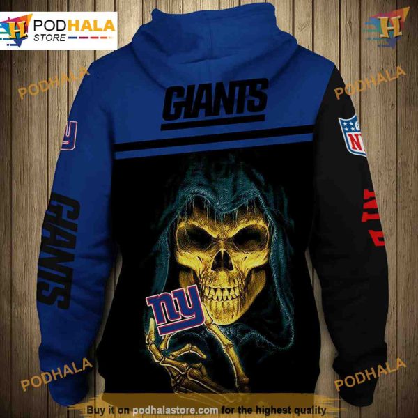 New York Giants Skull 3D Hoodie Pullover Sweatshirt – Fan Apparel