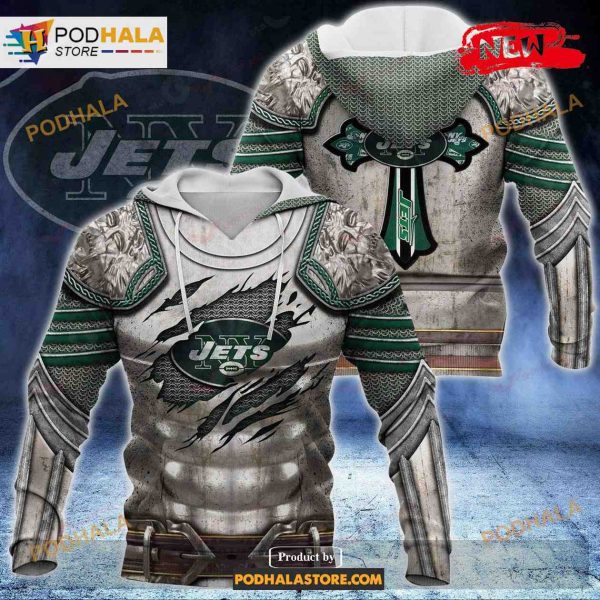 New York Jets Knight Templar Armor NFL Hoodie 3D