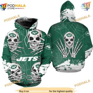 New York Jets NFL Skull Hoodie 3D