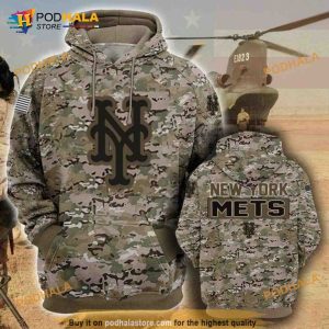 New York Mets Camouflage Veteran 3D Hoodie