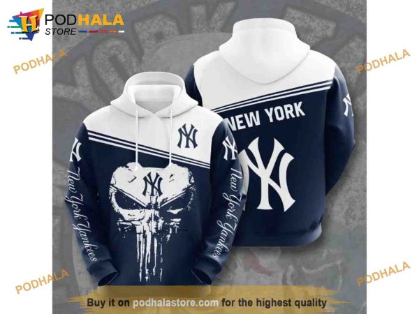 New York Yankees Skull 3D Hoodie