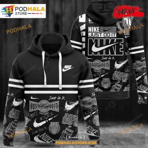 Nike Black Design Just Do It Full Pattern Luxury Fashion 3D Hoodie Sweatshirt