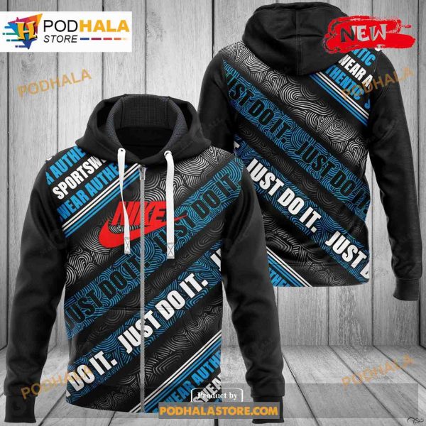 Nike Fashion Blue Just Do It Luxury Design 3D Hoodie Sweatshirt