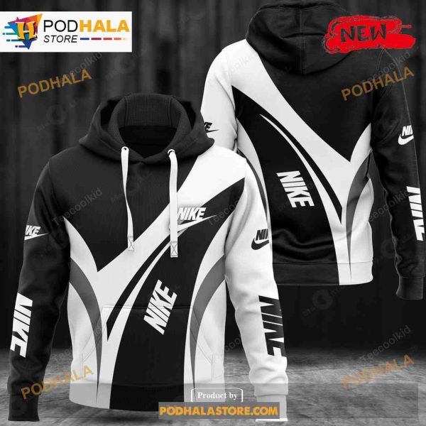 Nike Fashion Classic Black White Mix Luxury Design 3D Hoodie Sweatshirt