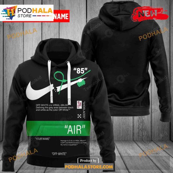 Nike Fashion Custom Name Black Air Design 3D Hoodie Sweatshirt