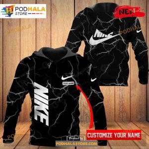 Nike Fashion Custom Name Black Luxury 3D Hoodie Sweatshirt