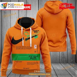 Nike Fashion Custom Name Orange Air Design 3D Hoodie Sweatshirt