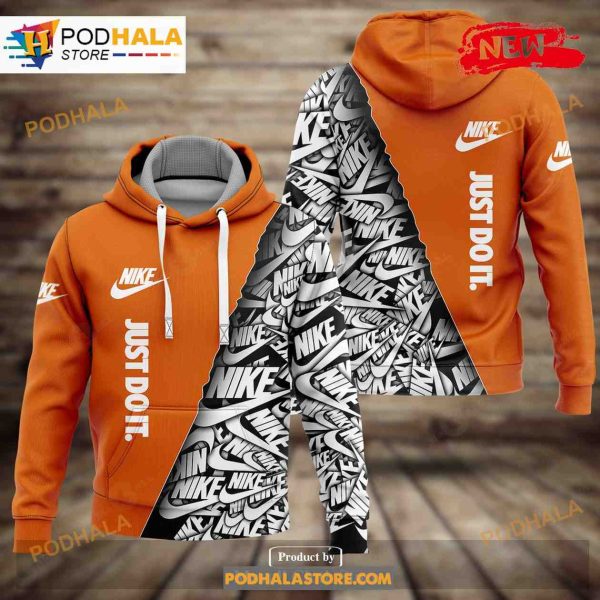 Nike Orange Fashion Just Do It Hot Luxury Design 3D Hoodie Sweatshirt