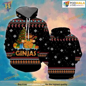 Ninja Christmas Ugly Christmas All Over Printed 3D Hoodie Sweatshirt