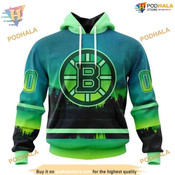 Northern Light Full Print Personalized NHL Boston Bruins Hoodie 3D