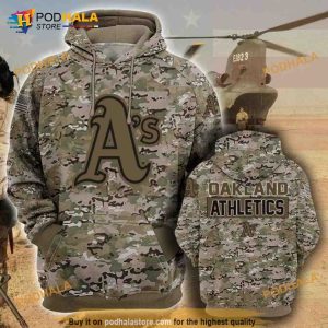 Oakland Athletics Camouflage Veteran 3D Hoodie