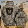 Oakland Raiders Camouflage Veteran 3D Hoodie