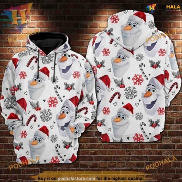 Olaf Hat Xmas 3D Hoodie