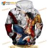 One Piece And Fun Straw Hat Captain Luffy Over Print 3D Hoodie