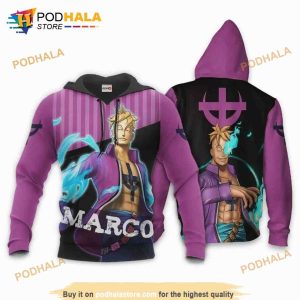 One Piece Marco One Piece Anime Manga 3D Hoodie Sweatshirt