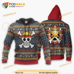 One Piece Ugly Christmas Straw Hat Priate Xmas Anime Manga 3D Hoodie