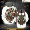 Oni Mask White Tattoo All Over Printed 3D Hoodie Sweatshirt