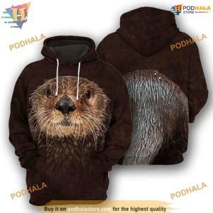 Otter Full All Over Printed Animal Costume 3D Hoodie Sweatshirt