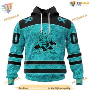 Ovarian Cancer Fight NHL Arizona Coyotes Hoodie 3D