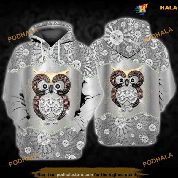 Owl Diamond 3D Funny Christmas Hoodie