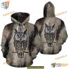 Owl Feather Art Vintage Unisex Print All 3D Christmas Hoodie