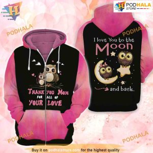 Owl Mom Mother Day All Over Printed 3D Hoodie Sweatshirt