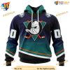 Persionalized NHL Retro Gradient Design Mighty Ducks Hoodie 3D