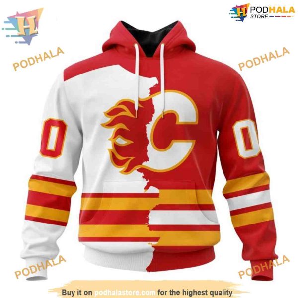 Personalize 2023 Home Mix Away NHL Calgary Flames Hoodie 3D