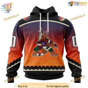 Personalize Gradient NHL Concept Arizona Coyotes Hoodie 3D